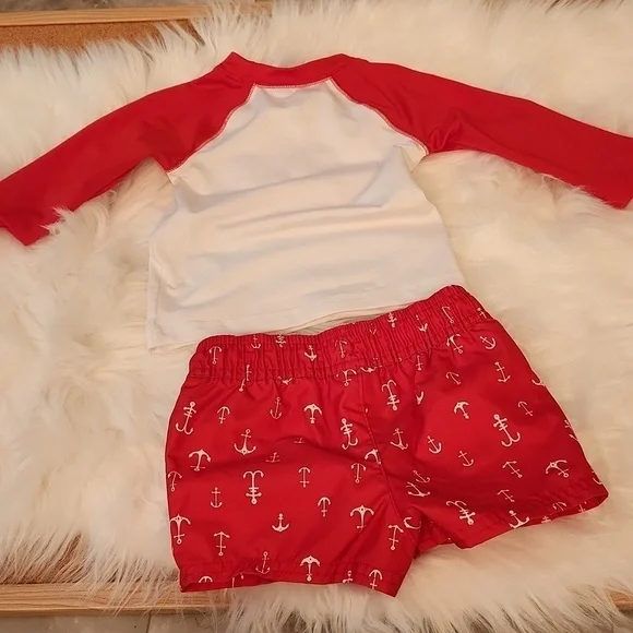 Cat & Jack Rashguard Swim Shirt and Trunks - 6-9M - Read details on size - Picture 4 of 8